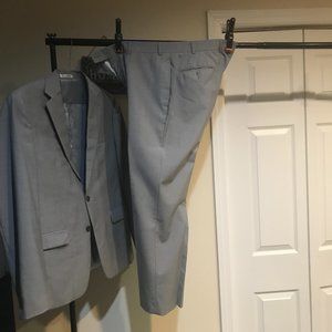 MEN'S DRESS SUIT BY CALVIN KLEIN GRAY JACKET 40W33W PANTS 36W SLIM FIT